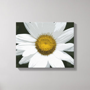 Witte en gele Daisy Flower Canvas Afdruk