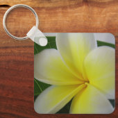 Witte en gele frangipane sleutelhanger (Voorkant)