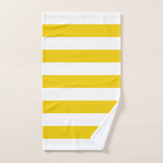 Witte en gele horizontale strepen bad handdoek (Handdoek)
