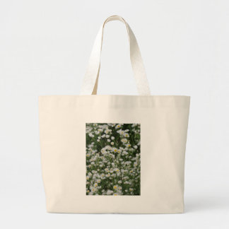 Witte en gele minibloemen van Daisy Aster Grote Tote Bag