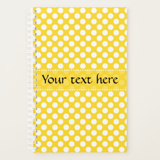 Witte en gele pokadot planner (Voorkant)
