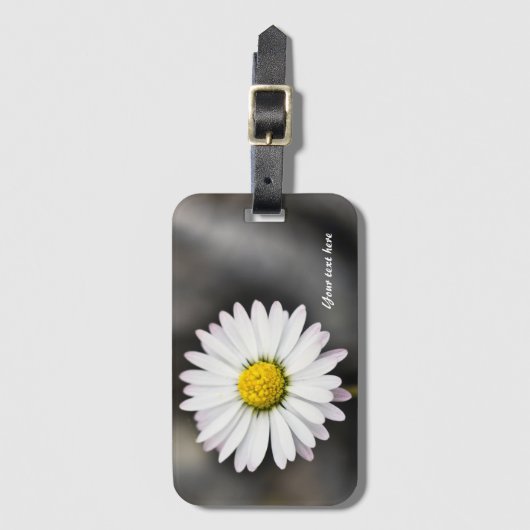 Witte en gele Wilde Daisy Bagagelabel (Voorkant (verticaal))