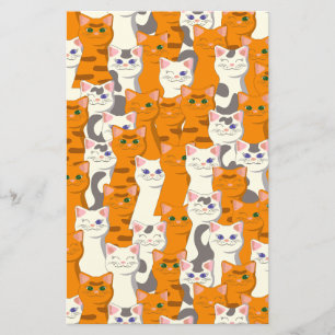 Witte en gember katten patroon groene ogen blauwe