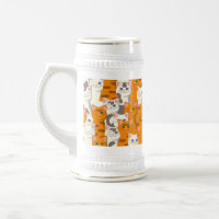 Witte en gember katten patroon groene ogen blauwe