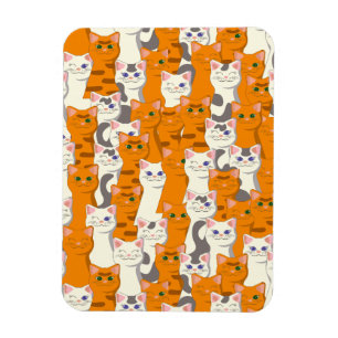Witte en gember katten patroon groene ogen blauwe magneet