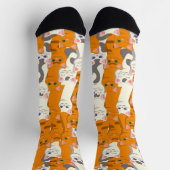 Witte en gember katten patroon groene ogen blauwe  sokken (Top)