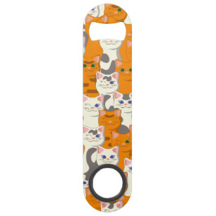 Witte en gember katten patroon groene ogen blauwe  speed flessenopener