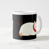 Witte en Ginger Japanse Kat Extra Grote Beker (Voorkant rechts)