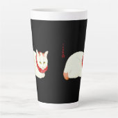 Witte en Ginger Japanse Kat Latte Mok (Voorkant)