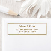 Witte en Gold Return-adreslabels Etiket (Insitu)