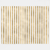 Witte en goudbevroren strippen fleece deken (Voorkant (Horizontaal))