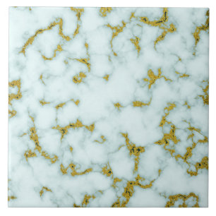 Witte en goudbruine marmer Aangepaste keramische Tegeltje