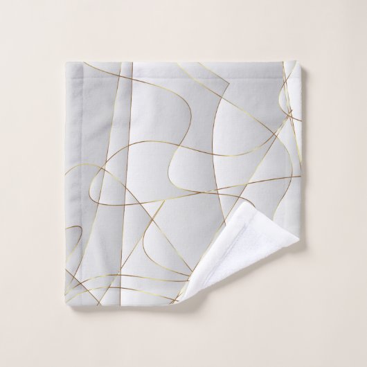 Witte en gouden Abstracte achtergrond Bad Handdoek (Wasdoekje)