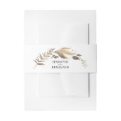 Witte en gouden bladeren Laurel bruiloft Uitnodigingen Wikkel (Voorkant Voorbeeld)