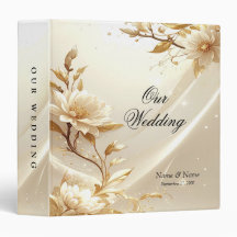 Witte en Gouden Bloemen Album Binder