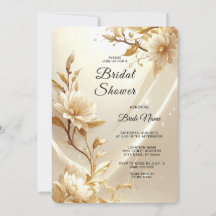 Witte en Gouden Bloemen Bruidsdouche