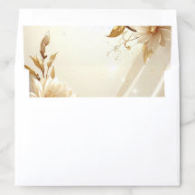 Witte en gouden bloemen envelop voering