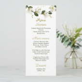 witte en gouden bloemen groen huwelijk menu (Staand voorkant)