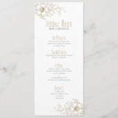 Witte en gouden bloemen hoek grens menu (Voorkant)