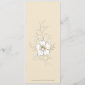 Witte en gouden bloemen hoek grens menu (Achterkant)