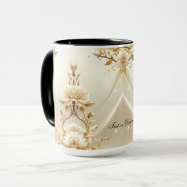 Witte en Gouden Bloemen Mok