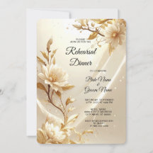 Witte en Gouden Bloemen Oefendiner