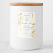 Witte en Gouden Bloemen Product Verpakking Etikett Voedselcontainer Etiket (Voorkant)