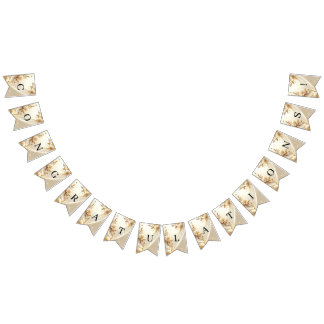 Witte en gouden bloemen slinger vlag vlaggetjes