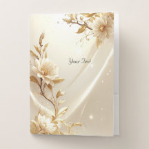 Witte en Gouden Bloemen Zakmap