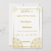 Witte en gouden bruiloft uitnodiging (Voorkant)