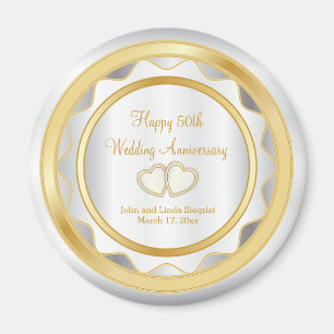 Witte en gouden Chevron 50ste Jubileum Magneet