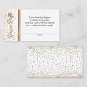 Witte en Gouden Confetti Luier Raffle Ticket Kaart (Voorkant / Achterkant)