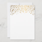 Witte en gouden Confetti repetitie Kaart (Achterkant)