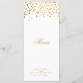 Witte en gouden Confetti Stippen - Menu (Voorkant)