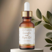 Witte en gouden Cosmetica Dropper Flessenetiket Etiket