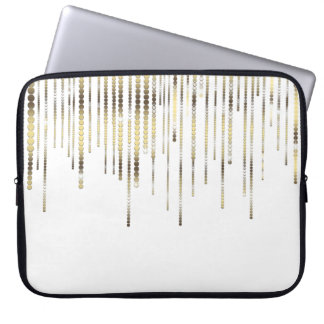 Witte en gouden Draapmetallische luxe Laptop Sleeve