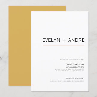 Witte en gouden eenvoudige, moderne minimalistisch kaart