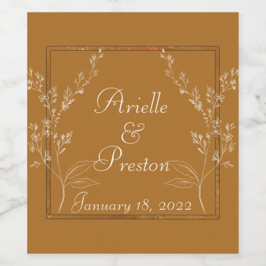 Witte en gouden Etiket voor voedsel en dranken (Enkel label)