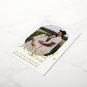 Witte en gouden extra vrolijke zwangerschaps Kerst Folie Feestdagenkaart (Gedraaid)