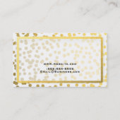 Witte en gouden Folie Confetti Modern glam Visitekaartje (Achterkant)