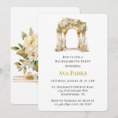 Witte en Gouden Kerk Bachelorette Party Kaart (Voorkant / Achterkant)