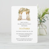 Witte en Gouden Kerk Bachelorette Party Kaart (Staand voorkant)