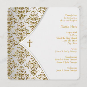Witte en Gouden Kruis doop Kaart