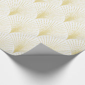 Witte en gouden kunst-deco naadloze patronen cadeaupapier (Hoek)