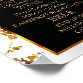 Witte en gouden marmer met zwart - menu Bar Poster (Hoek)