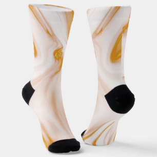 Witte en gouden marmer sokken