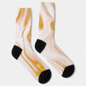 Witte en gouden marmer sokken (Rechts)