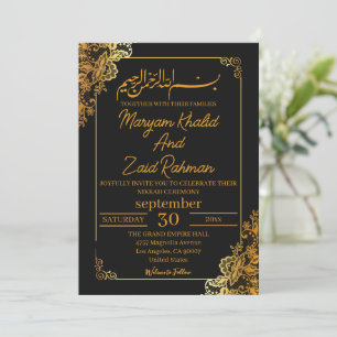 Witte en Gouden Nikkah Uitnodiging