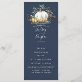 Witte en gouden pompoenen herfst bruiloft programm programma (Voorkant)