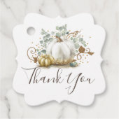 Witte en gouden pompoenen Herfst dank u Bedankjes Labels